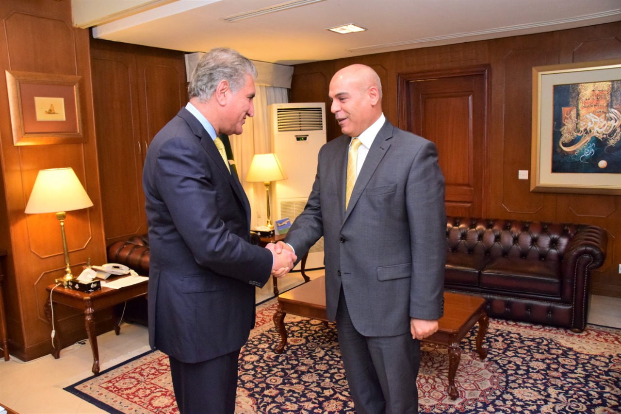 Foreign Minister Makhdoom Shah Mehmood Qureshi meets Jordanian Ambassador Maj. Gen (Retd) Ibrahim Yala Al Madani