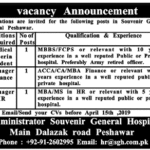Souvenir General Hospital Jobs 2019 for HR Manager, Finance Manager and Medical Superintendent