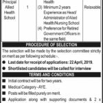 Pak Rangers Teaching Hospital (Lahore) Jobs 2019 for Principal / MBBS