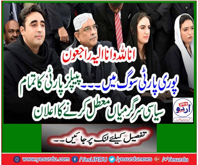 PPP has announced to suspend political activities