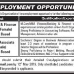 Quetta NGO Jobs 2019 for Admin, HR / Finance Officer and Program Associate