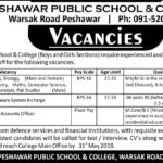 Peshawar Public School & College Jobs 2019 for Teachers, Accounts & IT Staff