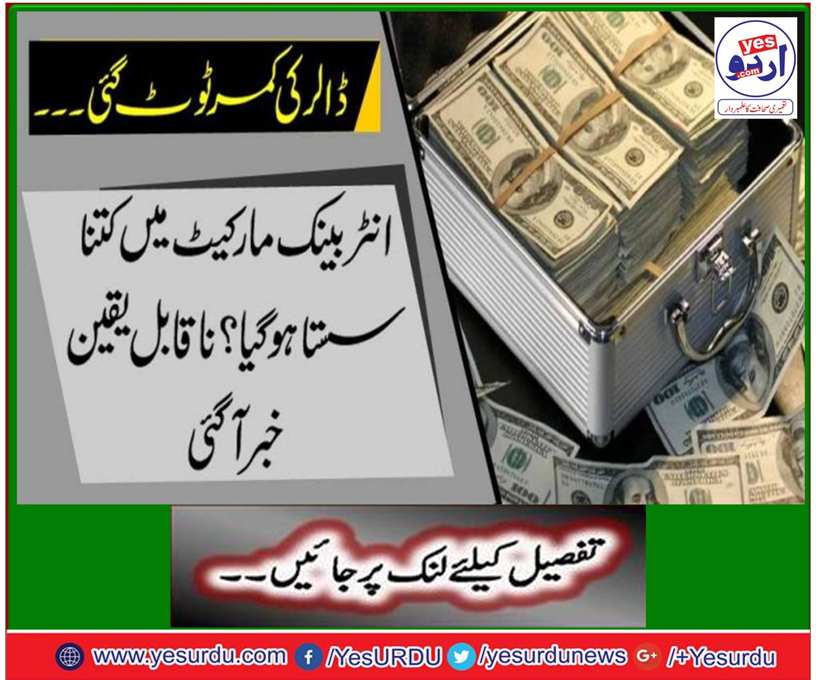 انٹر بینک میں ڈالر کی قدر میں 32 پیسے کمی