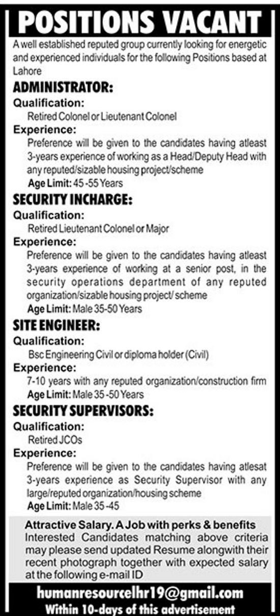 Lahore Group of Industries Jobs 2019 for Admin, Engineering & Security Posts