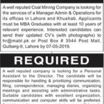 Coal Mining Company Jobs 2019 for Admin / Management Posts