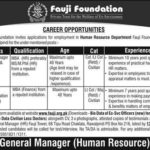 Fauji Foundation Jobs 2019 For HR/Finance Management Posts