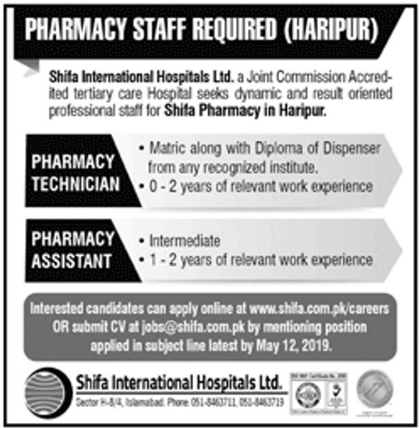 Shifa International Hospitals Ltd Jobs 2019 for Various Staff Posts (Haripur)