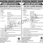 Pakistan Cricket Board (PCB) Jobs 2019 for Security Guards & Supervisor – Matric / Inter Apply Now