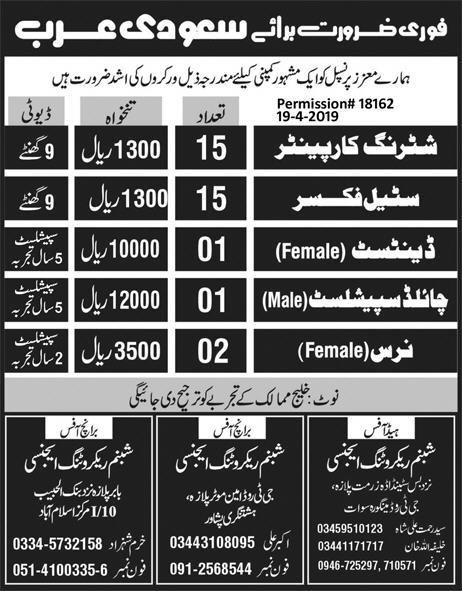 34+ Latest Nurses, Medical & Support Jobs at Saudi Arab Organization