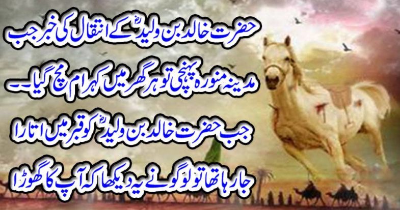 When Hazrat Khalid bin Vallad was being tied to the grave, they saw that your horse