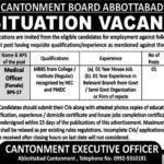 Cantonment Board Abbottabad Jobs 2019 for Medical Officer