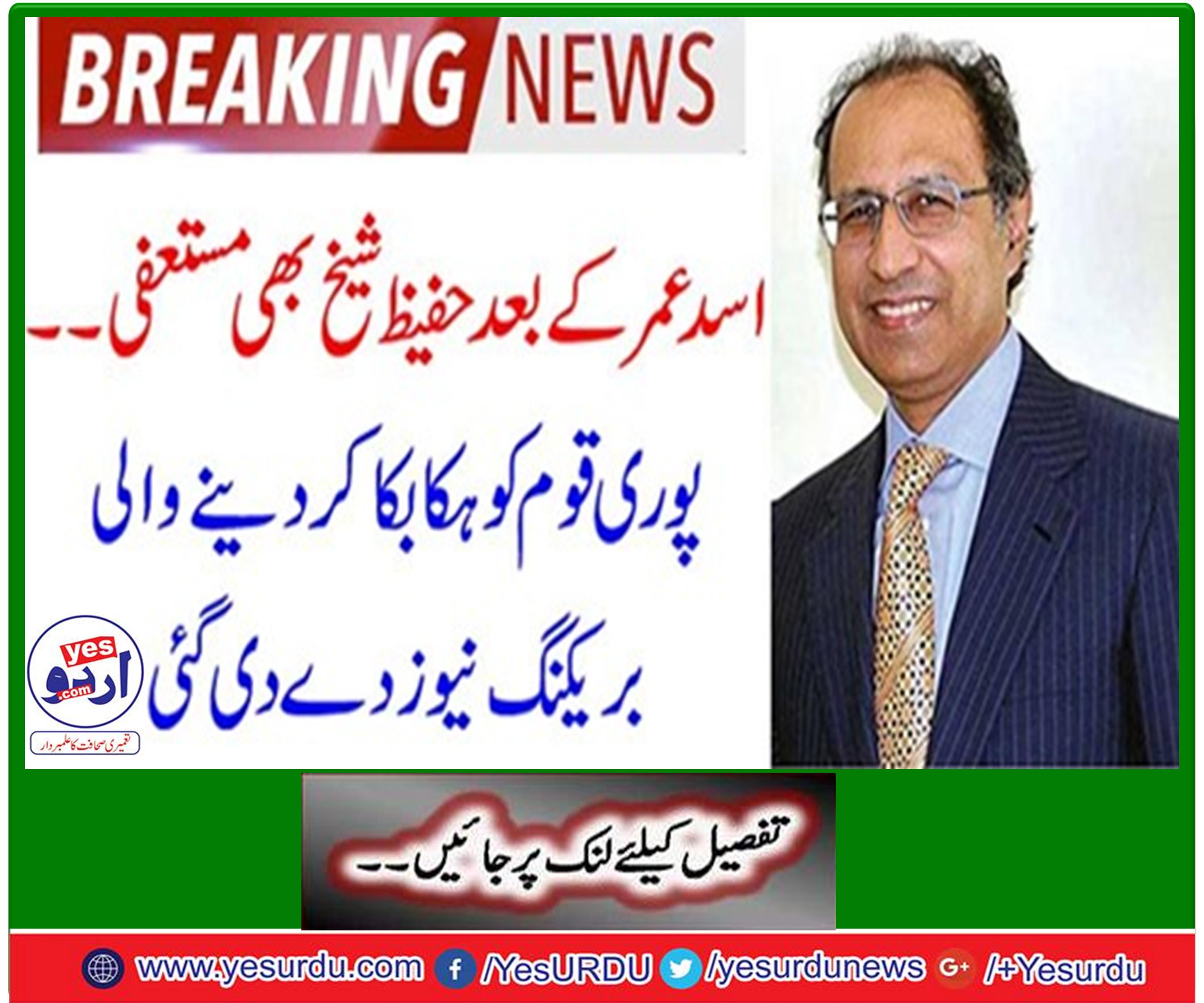 Hafeez Sheikh also resigned after Asad Omar