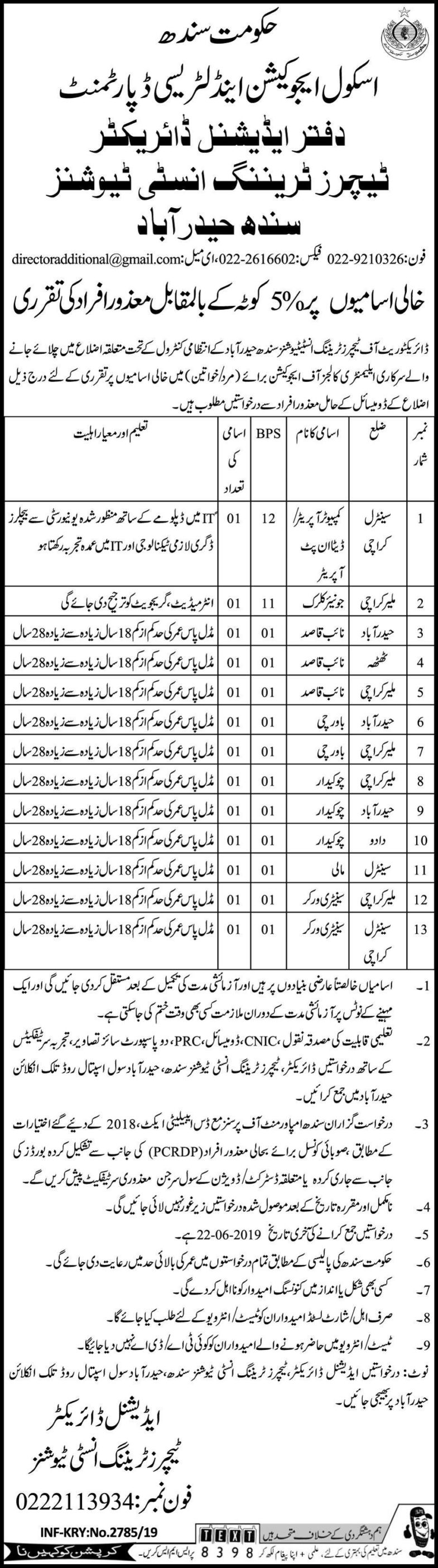 School Education & literacy Department Jobs 2019 For 13+ Posts