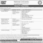 National University of Computer & Emerging Sciences (Karachi) Jobs 2019 for Teaching Faculty