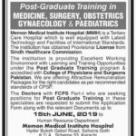 Memon Medical Institute Hospital Post Graduate / House Job Training 2019/20