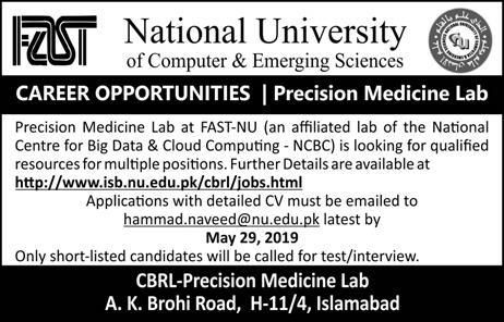 National University Of Computer & Emerging Sciences Jobs 2019 For Various Positions