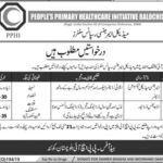 PPHI Balochistan Jobs 2019 for Emergency Medical Technicians / Dispensers and Ambulance Drivers