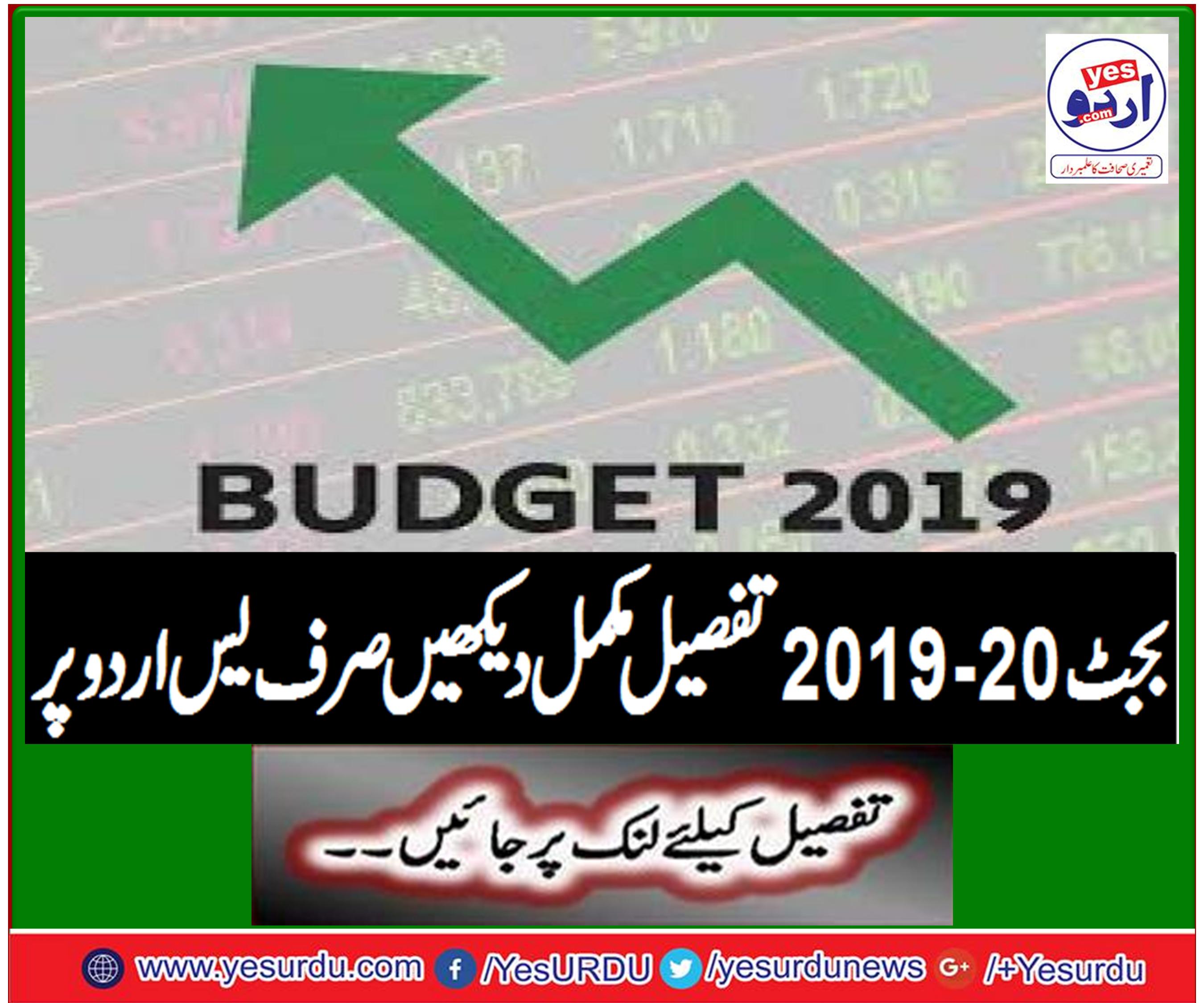 بجٹ 2019-20 مکمل تفصیل صرف یس اردو پر