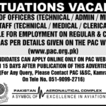 Pakistan Aeronautical Complex (PAC) Jobs 2019 For 327+ Officers & Staff Posts 
