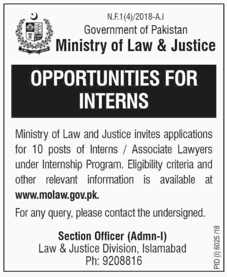 Ministry Of Law & Justice Internship Program 2019 Internship NEW