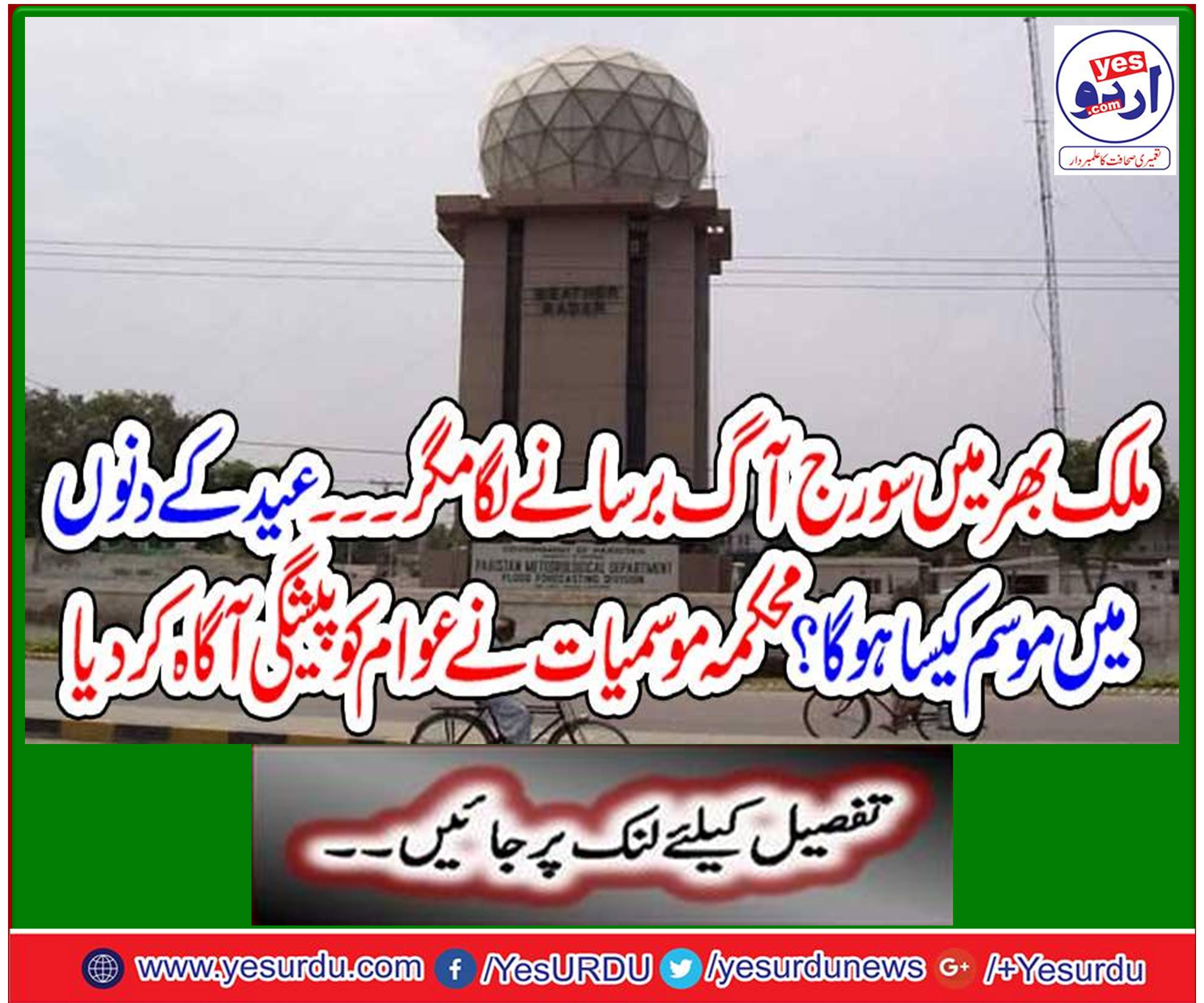 عید کے تینوں دنوں کے موسم کی پیشنگوئی