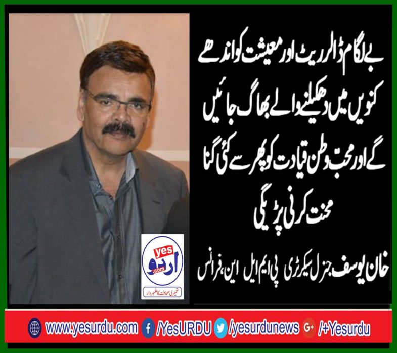 khan yousaf, general, secretary, pmln, france