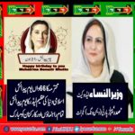 WAZIR UN NISA, PRESIDENT, PPP, WOMEN, WING, GUJRAT, ON, 66TH, BIRTH, ANNIVERSARY, OF, SHAHEED, BE NAZIR BHUTTO