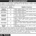 National NGO Jobs 2019 For 53+ Community Mobilizers, Coordinators, Data Analyst, M&R Officer, Security Guard