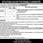 Children Hospital Faisalabad Jobs 2019 for 11+ Charge Nurses & Medical Officers (Male/Female)