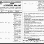 King Edward Medical University Lahore Jobs 2019 For Stenographer, Jr Clerk & Support Staff