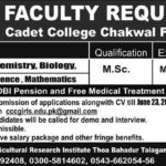 Cadet College Chakwal (Girls) Jobs 2019 For Teaching Faculty