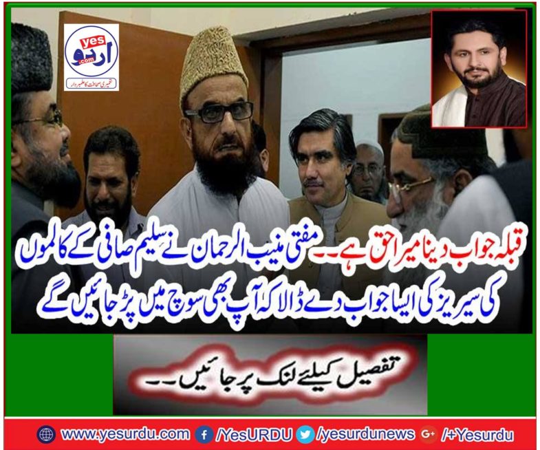 It is my right to answer the question ... Manti Munich ur Rehman puts a reply to the series of Salim Safi columns