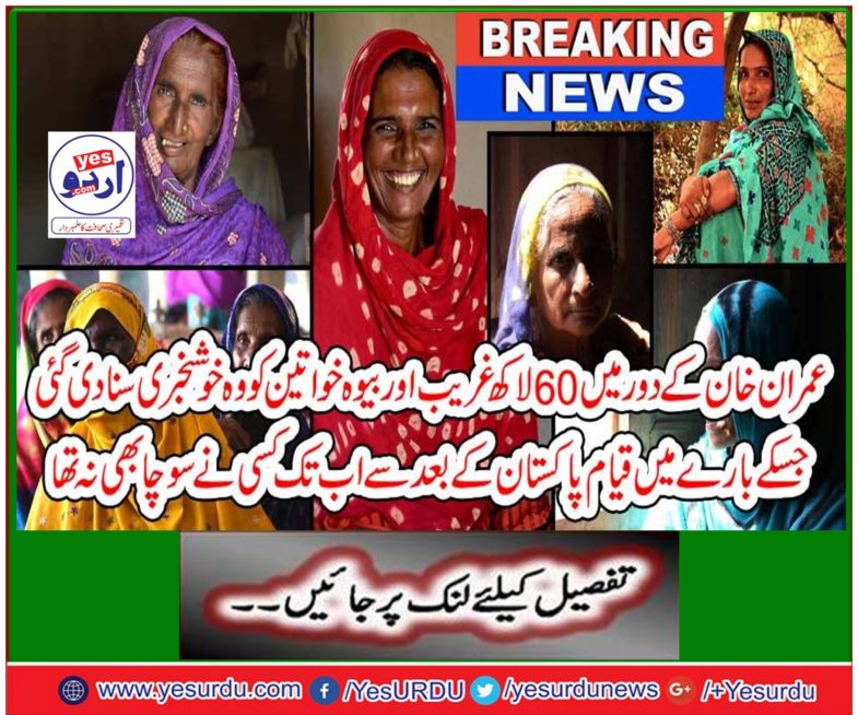 Breaking News: In the period of Imran Khan, the good news was given to 60 million poor and widows women