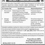 Balochistan Education Project Jobs 2019 For Procurement Specialist & Manager Financial Management