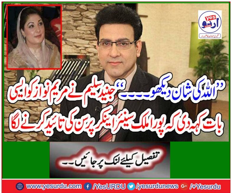 Jinned Salim told Mary Nawaz that the entire country began to support senior anchor purse