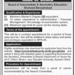 Universities & Boards Department Sindh Jobs 2019 for Chairman Posts