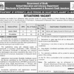 School Education & Literacy Department Sindh Jobs 2019 for Jr Clerk & Chowkidar