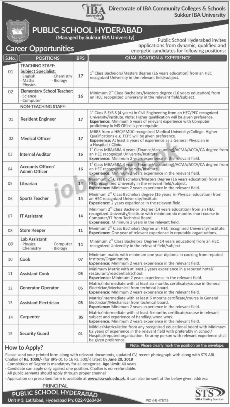 Public School Hyderabad Jobs 2019 for Teaching & Non-Teaching Staff (Multiple Categories)