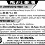 DHA Jobs 2019 for Computer Operator / GIS and Assistant Director / Dy Director (GIS) (Multan)