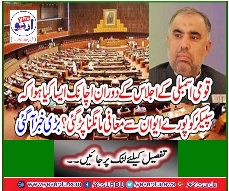 What happened suddenly during the National Assembly meeting that Speaker had to apologize with the entire house? Big news