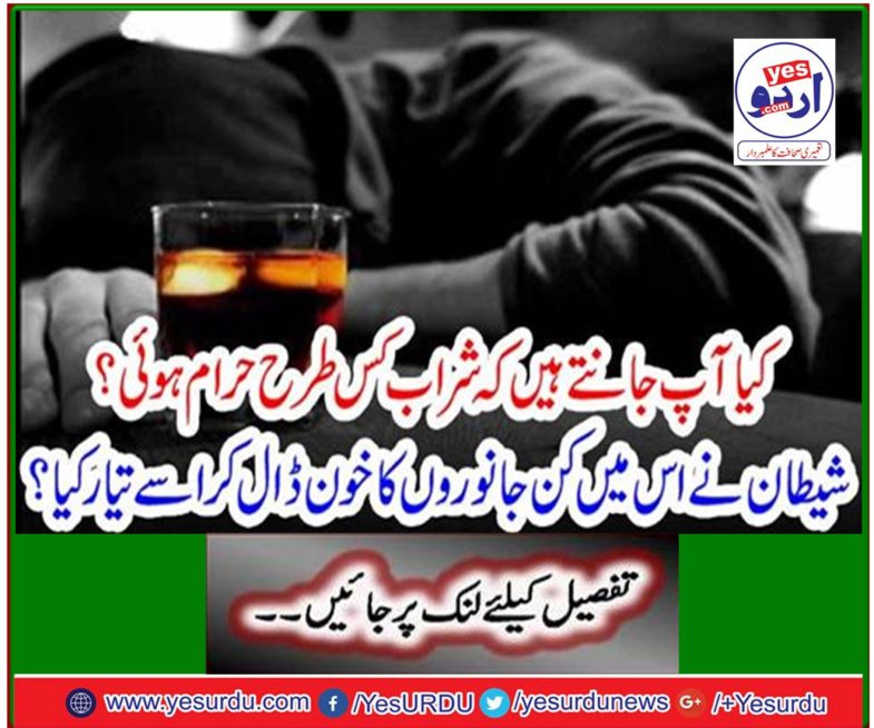 Do you know how alcohol is forbidden? What animal's blood did the devil prepare him for?