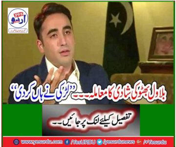 Bilawal Bhutto's marriage matter ... "The girl said yes"