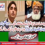 What did Maulana Fazlur Rehman say to Bilawal Bhutto? Knowingly the whole People's Party raged with anger