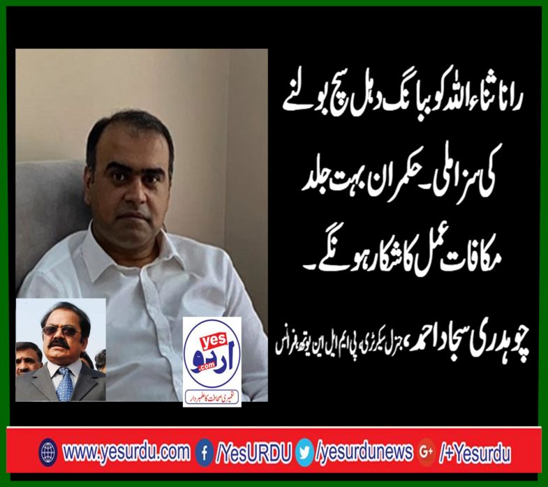 ch. sajjad ahmed, gen, secretary, pmln, youth wing, France