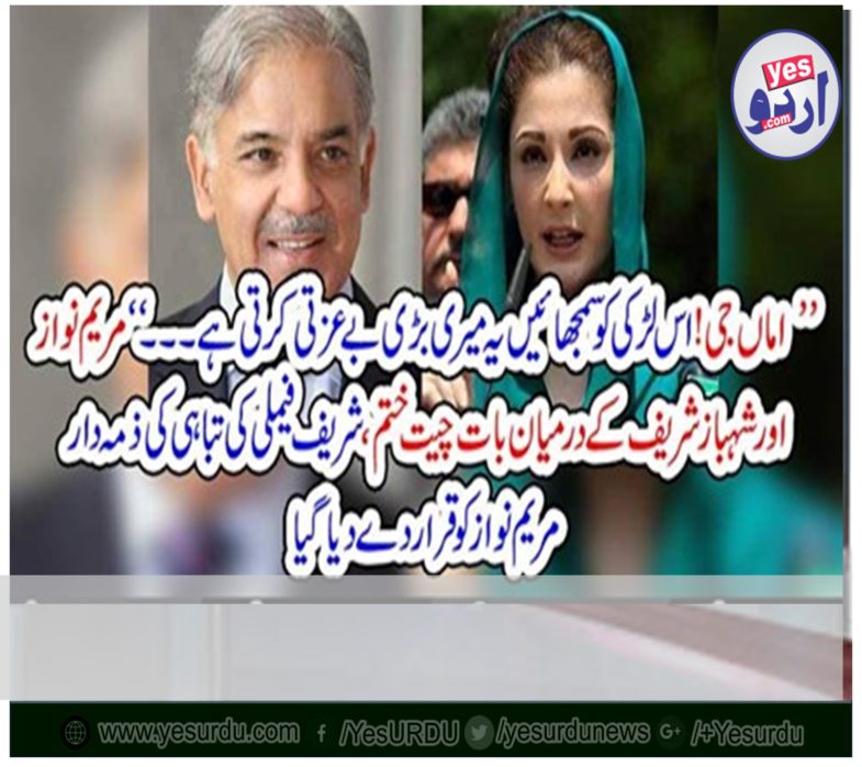 GROWING, TENSION, BETWEEN, MARYAM NAWAZ , AND, SHEHBAZ SHARIEF, ABOUT, POLITICS, SHARIEF, FAMILY, COMPLAINING, OF, MARYAM