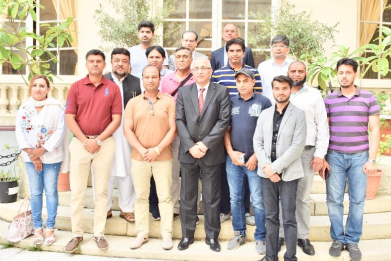 AMBASSADOR, PAKISTAN, IN, FRANCE, MOEEN UL HAQ, AFTER, ASSIGNING, NEW, RESPONSIBILITIES, IN, INDIA, MEET, PAKISTANI, OVERSEAS, JOURNALISTS, TODAY