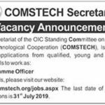 COMSTECH Secretariat Islamabad Jobs 2019 for Programmer Officer