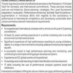 Pakistan Cricket Board (PCB) Jobs 2019 for Head Coach / U-19