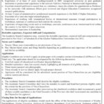 Higher Education, Archives & Libraries Department KP Jobs 2019 for Vice-Chancellors