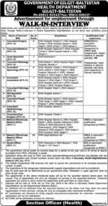 Health Department Gilgit-Baltistan Jobs 2019 for 95+ Medical Posts (Walk-in Interviews)